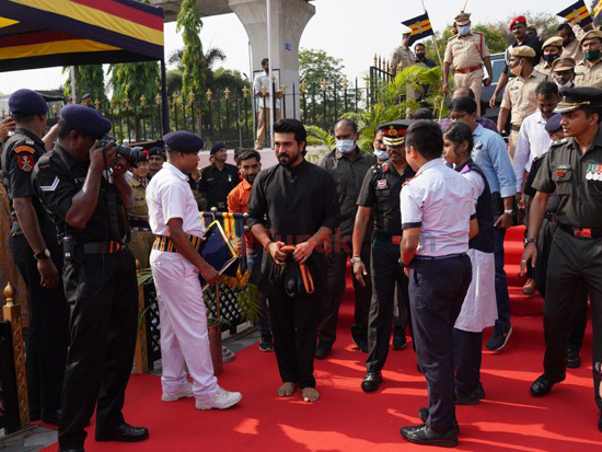 Ramcharan snapped at azadi ka Amrit mahotsav in Hyderabad